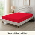 thumbnail image 2 of Fitted Sheet 800 Thread Count 100% Egyptian Cotton 1-Piece Twin Size (39" x 75") Inch 15-Inch Deep Pocket, All-Around Elastic Red Stripe, 2 of 5