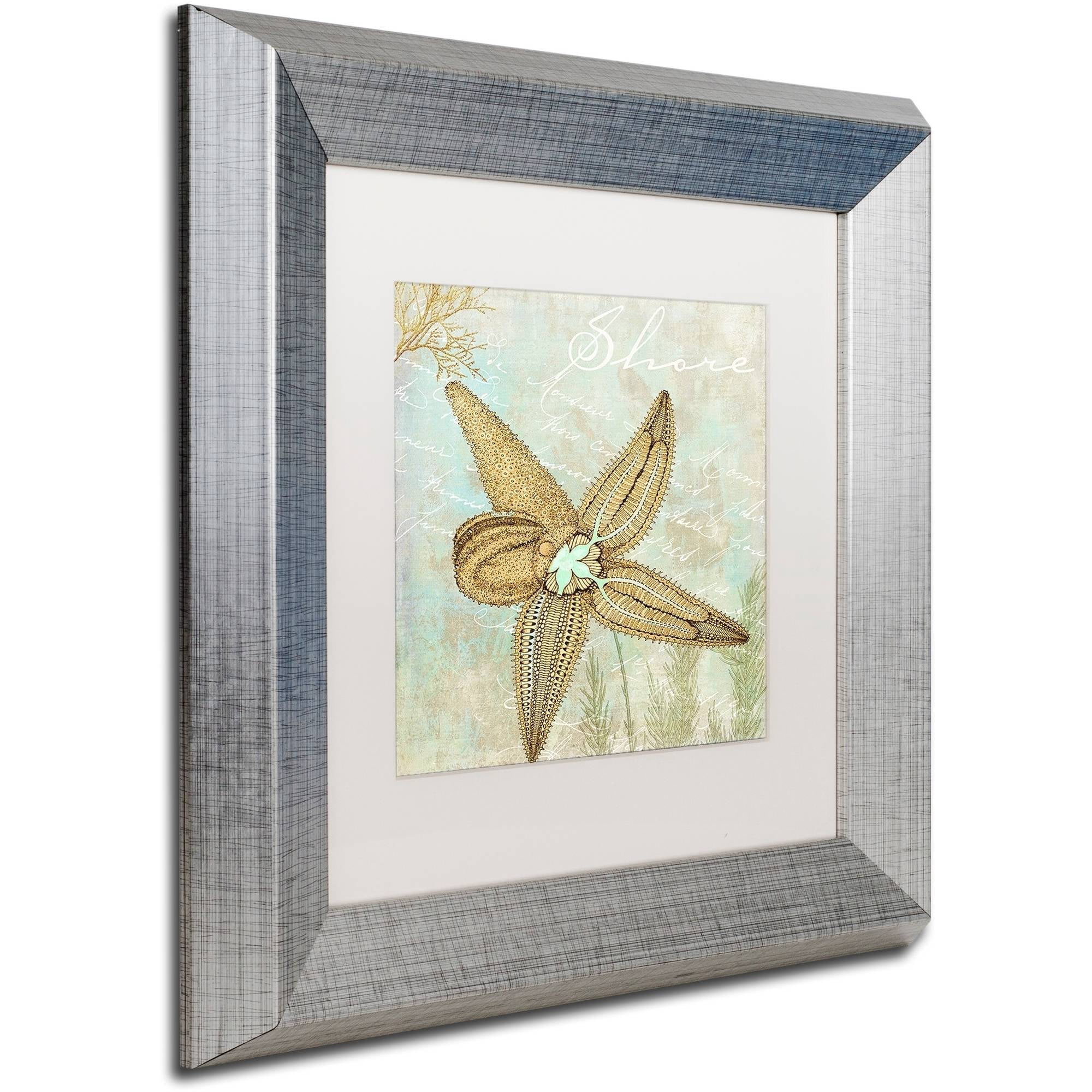 Trademark Fine Art "Turquoise Beach V" Canvas Art by Color Bakery White Matte, Silver Frame
