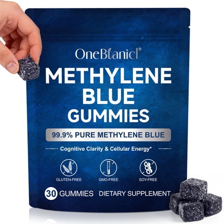 Methylene Blue Gummies, High-Quality Methylene Blue, Antioxidant Support, 30 Count