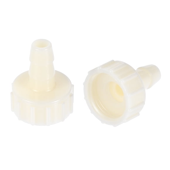 Unique Bargains ABS Hose Barb Fittings Coupler, 8mm Barb x G1/2 Female Thread, White 2Pcs