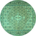thumbnail image 1 of Ahgly Company Indoor Round Persian Turquoise Blue Traditional Area Rugs, 8' Round, 1 of 4