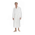 thumbnail image 2 of Boca Terry Mens Plush Robe, Big & Tall Bathrobe for Men, Warm Luxury Microfiber Robe - XXXXL (4XL), White, 2 of 4