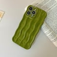 thumbnail image 4 of for iPhone 14 Pro Max Case, Water Ripple Pattern Curly Wave Frame Soft Phone Case for Women Girls, Cute Curly TPU Protective Case for iPhone 14 Pro Max, Green, 4 of 7