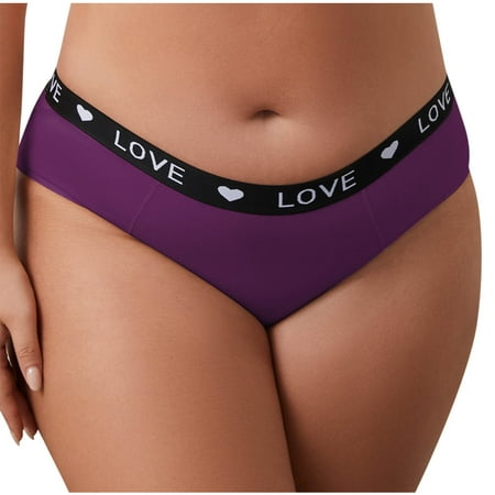 Women Panties Plus Size Underwear Sexy Briefs Cotton Underwear for Women Purple XL