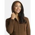 thumbnail image 4 of Time and Tru Women's Zip Front Hoodie Sweater, Midweight, Sizes XS-XXXL, 4 of 5