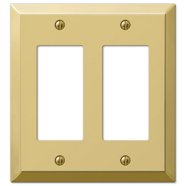 Placa de pared Amerelle Century Double Rocker de latón pulido