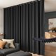 thumbnail image 1 of Cortinas divisorias de ambientes Hoeflife con riel flexible negro, 1 of 7