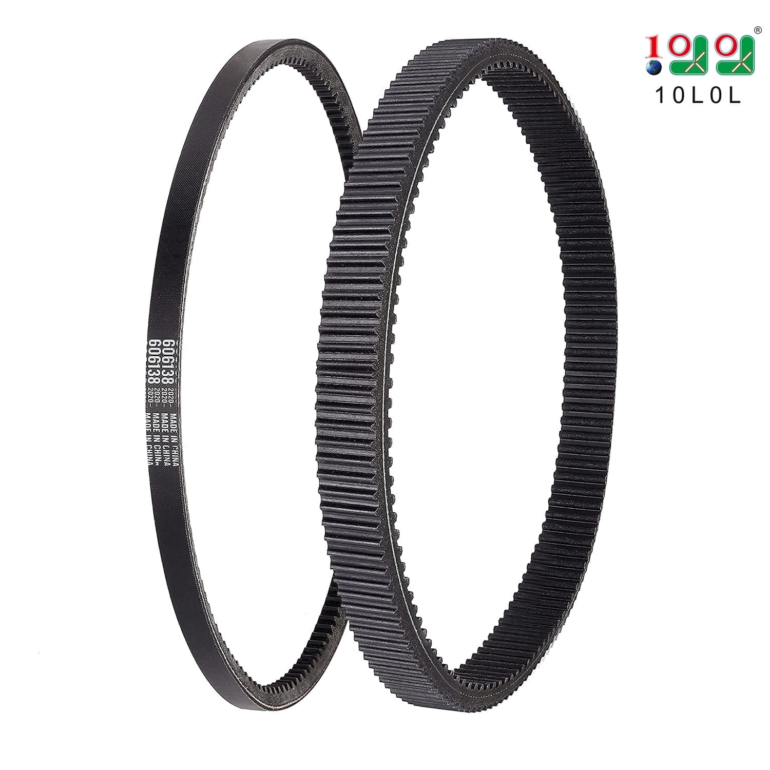 10L0L Golf Cart Clutch Drive Belt with Starter Belt Set Fit EZGO RXV TXT  2008-2011 with 13 HP Kawasaki Engines,Replaces OEM# 606136 606138