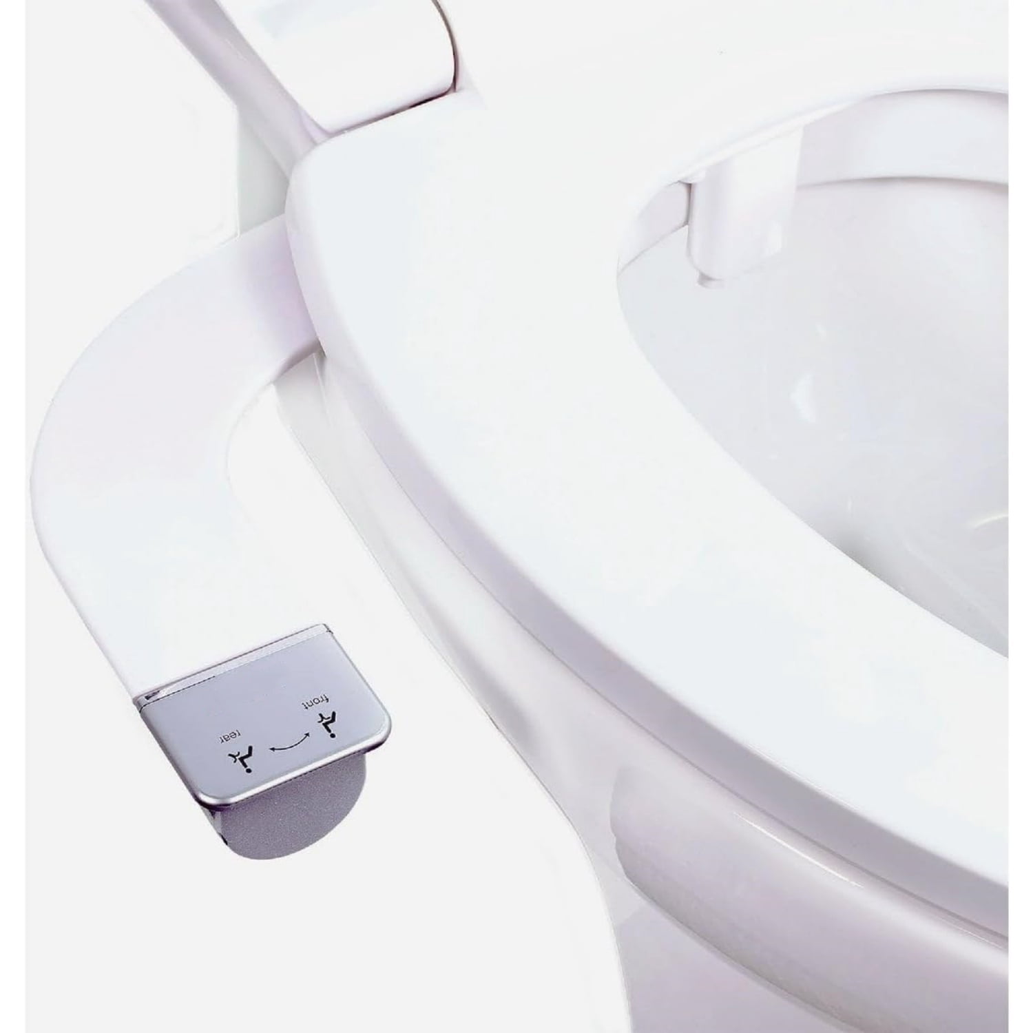 Toilet SS-250 SimpleSpa Fresh Water Spray with Adjustable Water Pressure Side Arm Control, Slim Bidet Sprayer, Silver Knob (Dual Nozzle)