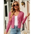thumbnail image 2 of Shermia Womens Cropped Cardigan Knit Shrugs for Dresses Tops V Neck Button Down Cardigans Sweaters, 2 of 8