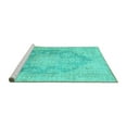 thumbnail image 2 of Ahgly Company Machine Washable Indoor Rectangle Persian Turquoise Blue Traditional Area Rugs, 5' x 7', 2 of 4