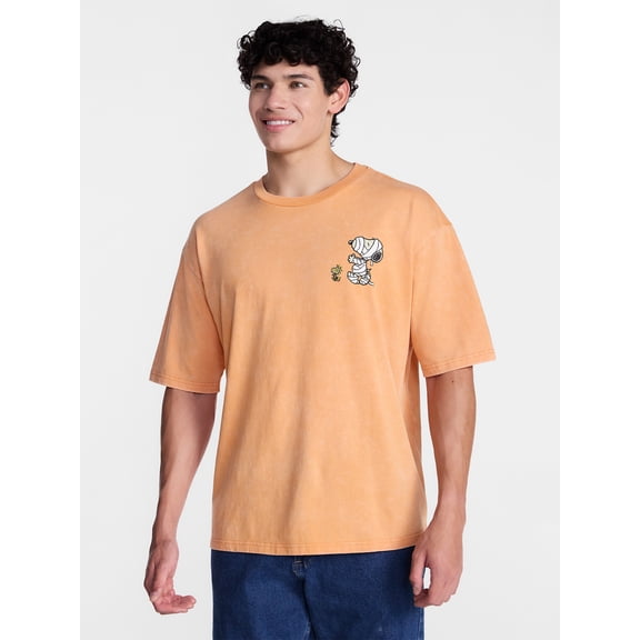 Snoopy Peanuts Men's and Big Men's Halloween Graphic Tee, Sizes XS-5XL