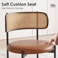 thumbnail image 5 of Nmkwnr Pack of 4 Armless Dining Chair with Metal Legs, Faux Leather Upholstered Seat Side Chair for Living Room, Restaurant, Brown, 5 of 8