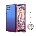 thumbnail image 1 of for Moto G Stylus 5G 2021 Case Clear, (2 Pack) Tempered Glass Screen Protector for Motorola Moto G Stylus 5G 6.8" 2021, Njjex Crystal Clear Shock Absorption Technology Bumper Soft TPU Cover Case -Red, 1 of 10