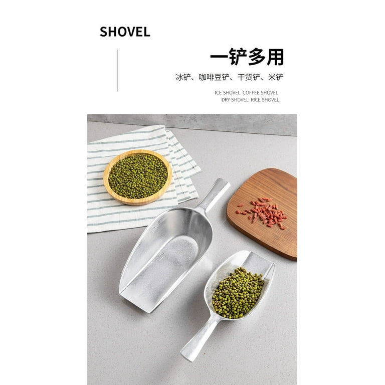 Frcolor Household Flour Scoop Aluminum Ice Shovel Ice Cube Storage Scoop Kitchen Ice Shovel, Adult Unisex, Size: 23.00