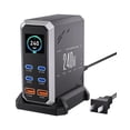 thumbnail image 1 of USB C Charger Block, 240W GaN USB C 6-Port Charger Station, Laptop Power PD Adapter with Touch Control and Color Display, Charging Station for MacBoo, 1 of 7