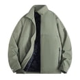 thumbnail image 2 of HOOMEUMY Men Faux Fabric Jacket Oversized Batwing Long Sleeve Zip Up Coat Streetwear, 2 of 5