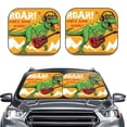 thumbnail image 2 of Balery Cool Dinosaur Playing Guitar Sun Shield 2 Pack For Car Front Windows Foldable Sun Visor Protector Blocks Max Uv Rays And Keeps Your Vehicle Cool For Most Sedans Suv Truck, 2 of 7