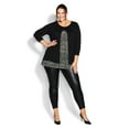 thumbnail image 2 of Avenue Women's Plus Size Alex Print Round Neckline Relaxed Tunic Top, 2 of 5