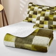 thumbnail image 4 of Homewish Abstract Checkered Quilt King,Aesthetic Artwork King Coverlet Set,Yellow,3pcs, 4 of 7