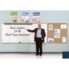 Ghent SPC46B-V-195 4 ft. x 6 ft. Style B Combination Unit - Porcelain Magnetic Whiteboard and Vinyl Fabric Tackboard - Navy