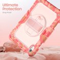 thumbnail image 6 of XYX For iPad (A16)11th /10th Generation 11/10.9 inch 2025/2022 Case, 360 Rotating Shockproof Cover with Stand, Screen Protector, Shoulder Strap, Pink Camouflage, 6 of 7