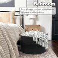 thumbnail image 3 of CherryNow Cesta extra grande para la colada negra, cesta de almacenamiento de cuerda para baño, dormitorio, sala de estar, entrada, cesta grande para almohadas, juguetes, ropa, 22 x 14 pulgadas, 3 of 5