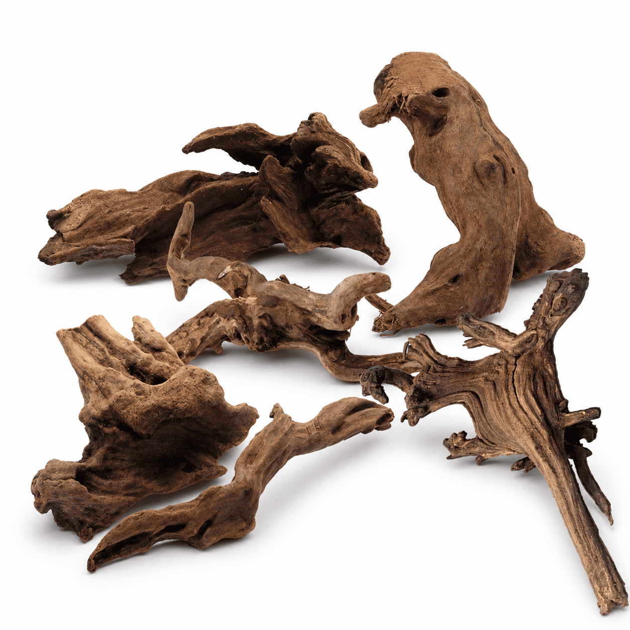 5-Count 4"-7.8" Aquarium Driftwood Branches, Reptile Trunk and Fish Tank Stump Ornament Decor