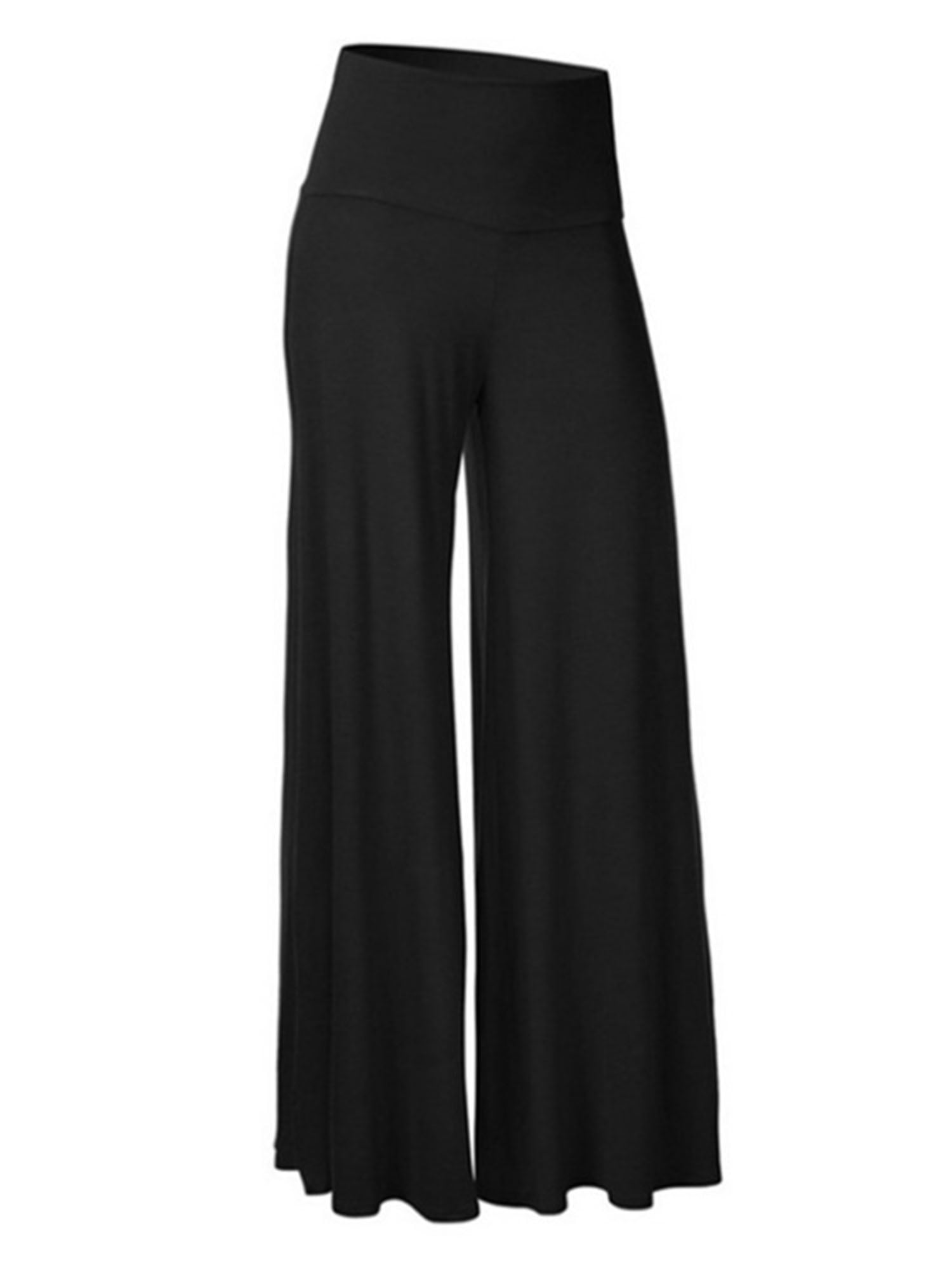 Plus Size Women's High Waist Soft Comfy Loungewear Pant Stretchy Flare ...