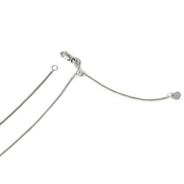 Leslie's 14K White Gold .8 mm Adjustable Box Chain (Weight: 3.01 Grams, Length: 22 Inches)