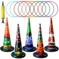 thumbnail image 1 of Sombrero inflable de bruja Capoda para Halloween, juego de lanzar 5 sombreros y 10 anillos, 1 of 4