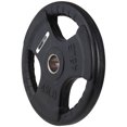 thumbnail image 3 of HolaHatha 45-Pound Olympic Rubber Coated Weight Plate with Handle, Black, 3 of 11