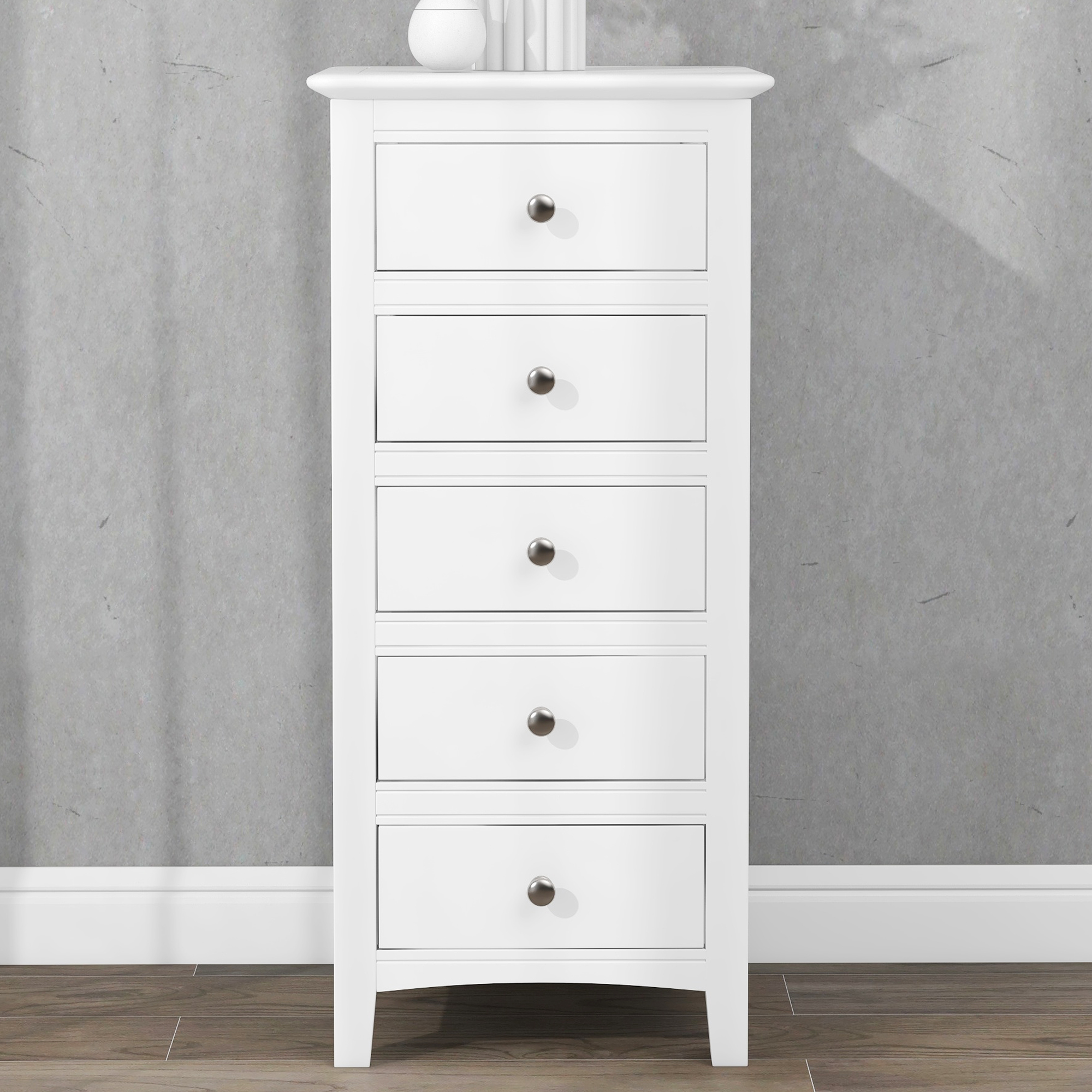 White Solid Wood Storage Furniture with 75 Drawers, Bedroom