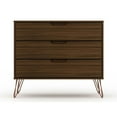 thumbnail image 1 of Manhattan Comfort 103GMC5 Rockefeller Commode Mi-Siècle Moderne avec 3 Tiroirs en Brun, 28.86 x 35.24 x 17.52 Po, 1 of 9