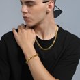 thumbnail image 4 of ChainsProMax Men Cuban Bracelet Chain 9mm Wide 7.5inch Gold Plated Chain Bracelet Men Steel Bracelet, 4 of 9