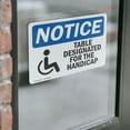 thumbnail image 4 of (2 Pack) Table Designated For The Handicapped Sign, 4 of 7