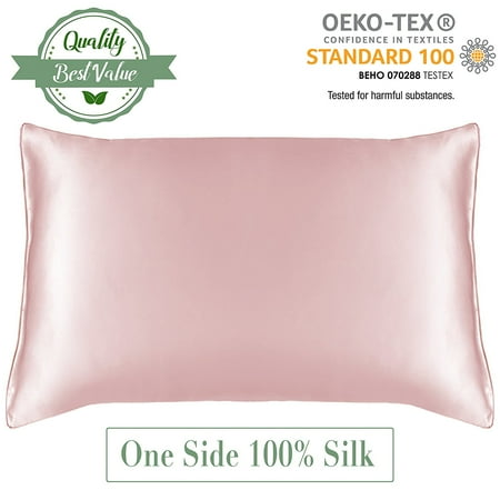 MYK 100% Pure Natural Mulberry Silk Pillowcase, 19 Momme with Cotton underside for Sensitive Skin, Toddler 12