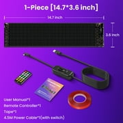VOLIVO Devil Eyes LED Car Window Light, 2.75” x 6.81” Programmable Scrolling LED Sign with Bluetooth & Remote, Custom Text & Animations for Car Decoration, Advertising & Business