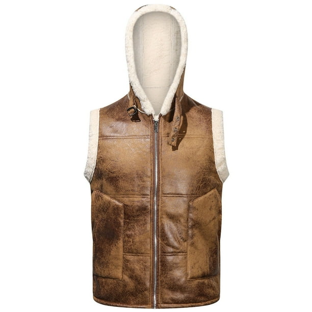 Hooded clearance leather vest