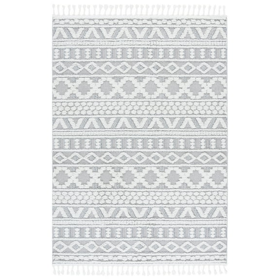 SAFAVIEH Trends Hermite Geometric Area Rug, Grey/Ivory, 4' x 6'