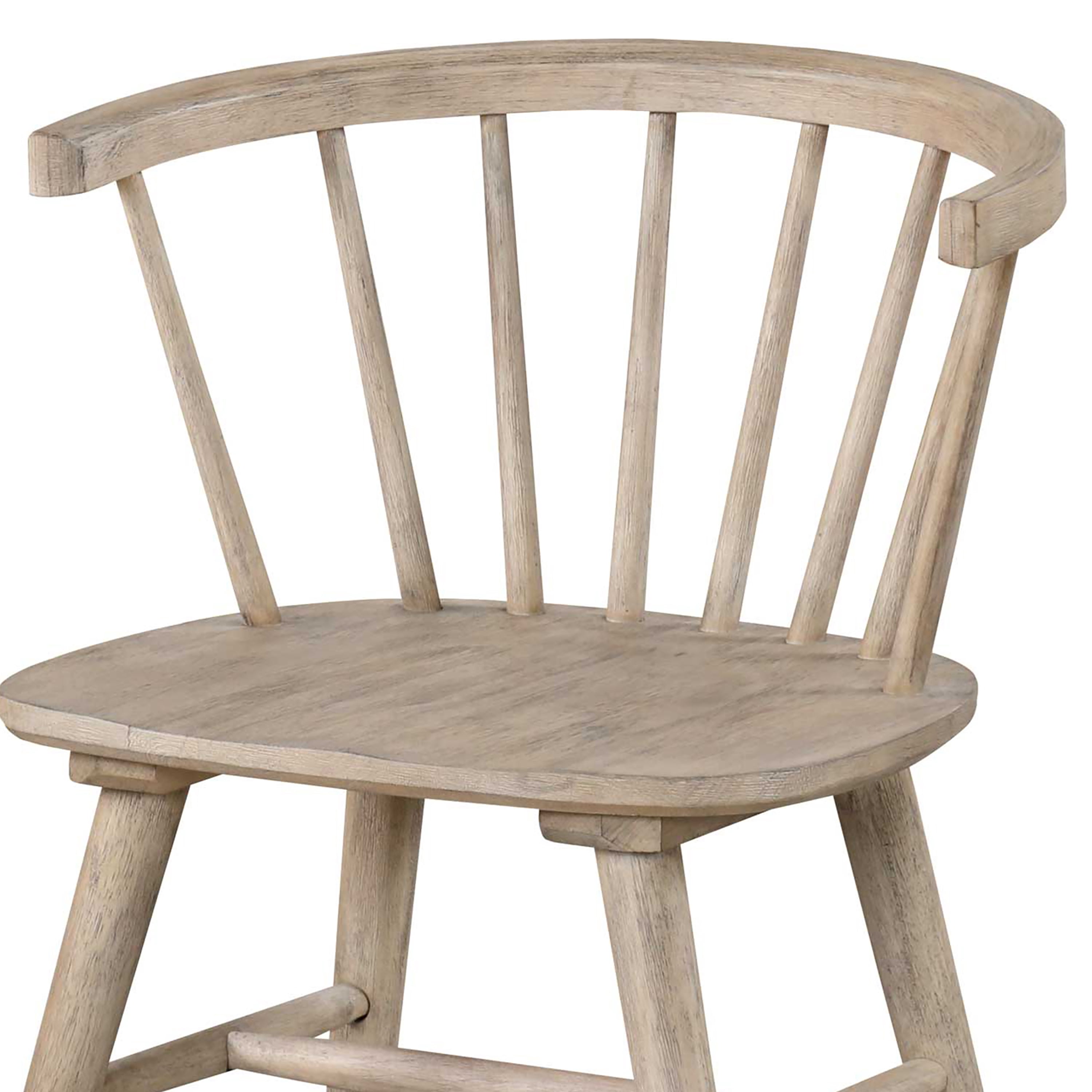 Furniture of America Rusenta Spindle Back Solid Wood Side Chairs, Set of 2, Natural Oak
