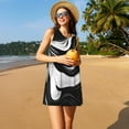 thumbnail image 3 of KLL Abstract Black White Swirls Pattern Womens Summer Dresses 2025,Loose Round Neck Sleeveless Sundresses Tank Dresses with Pockets, 3 of 7