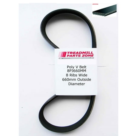 Treadmillpartszone Replacement Poly V Micro Belt 8 Ribs Wide x 660MM OD 8PJ660