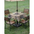 thumbnail image 4 of Outdoor Tablecloth with Umbrella Hole for Patio/Picnic/Party/Camping, Ocean Compass Waterproof Table Cloth Square Cover Washable, Vintage Coastal Starfish Shell Conch Beige (60"x 60"), 4 of 8