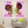 thumbnail image 5 of Kawaii Black 30%-50% Blackout Curtains Cute Princess Curtains & Drapes , Rainbow Stars Curtains Girly Pastel Pink Black Out Curtains, American African Window Drapes, 5 of 6