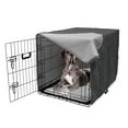 thumbnail image 5 of Retro Dog Crate Cover, Antique Nostalgia Repetitive Greyscale Vintage Plus Sign Lattice Pattern, Easy to Use Pet Kennel Cover Small Dogs Puppies Kittens, 7 Sizes, Grey and Dark Grey, by Ambesonne, 5 of 6