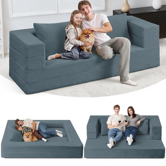 Sofá cama futón convertible 3 en 1 Cansunna con cojín