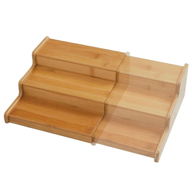 Estante retráctil de madera para condimentos, extensible para cocina, organizador de botellas de condimentos