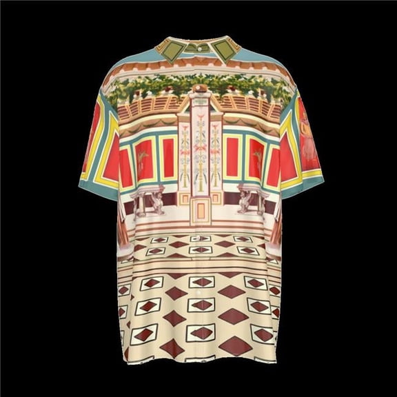 The House of Divino ADS-3MCSDS08-06CHX-FFFFFF-XL Cicis Campy Courtyard Short Sleeve Button Shirts - Extra Large