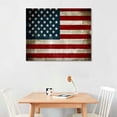 thumbnail image 2 of Nawypu Walnut Framed Large Old Vintage American Flag Canvas Prints Wall Art Pictures Paintings for Living Room Office Home Decorations Modern Abstract Landscape Artwork 20x16in, 2 of 4